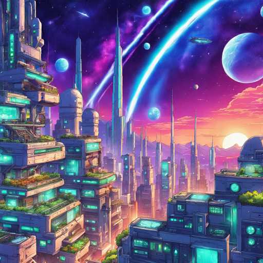 Anime futuristic landscapes
