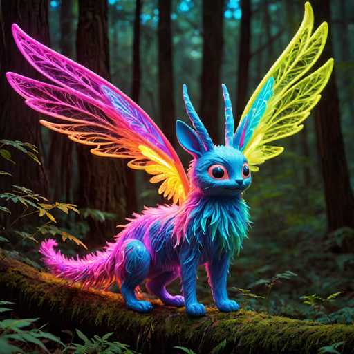 The image depicts a blue dragon-like creature with wings and horns perched on a tree branch in a forest setting. The creature is facing the camera directly, giving an impression of being aware of its surroundings. The background features trees and foliage, creating a natural and serene atmosphere for the scene.
